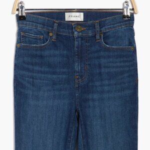FRAME 'Le Easy Flare' Stretch High Rise Premium Denim Jeans Indigo Wash Sz 30